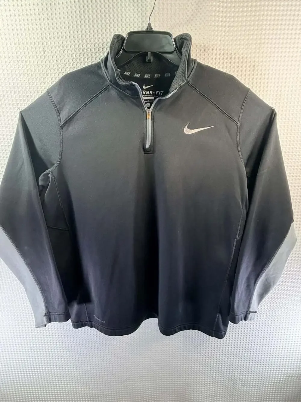 Nike Men's Therma-FIT 1/4 Zip Pullover Fleece Black Gray Size L